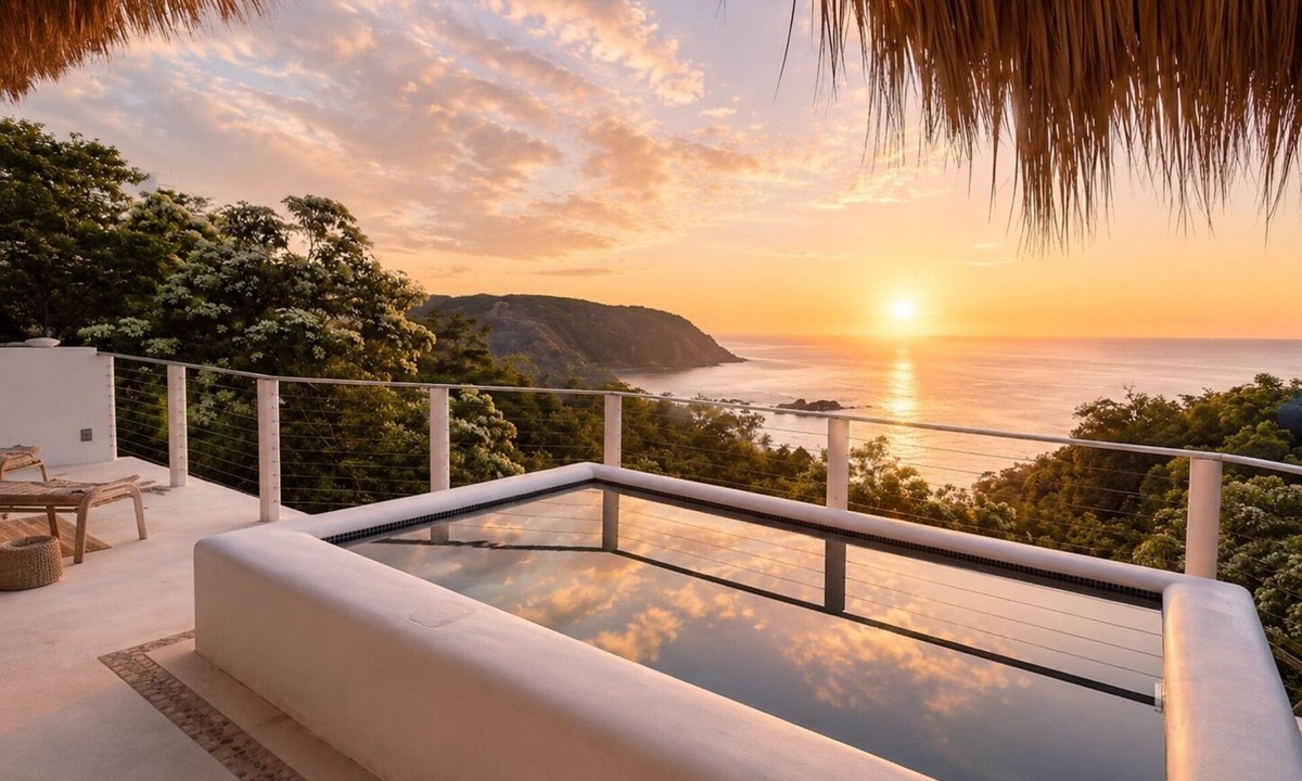 Puerto Angel House | NEW! Casa Milagro Oceanview Villa w/Pool & Beach Path for 12