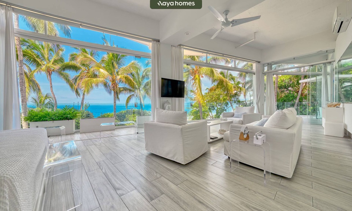 Conchas Chinas Condo | Ocean Front 3 Bedroom/3 bath modern condo with huge floor to glass doors