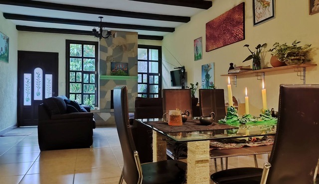 Blood and Wisdom Home - Art Gallery Lodging, art, clay, and cardboard crafts