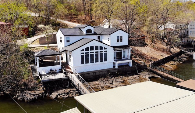 Executive Getaway close to all the action with Private 2 slip dock in Sunrise Beach