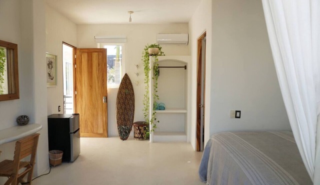 King Bed, AV, Private Balcony, Steps from the Beach