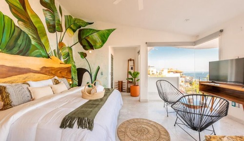 #1 Estudio Deluxe, balcón, vista al mar