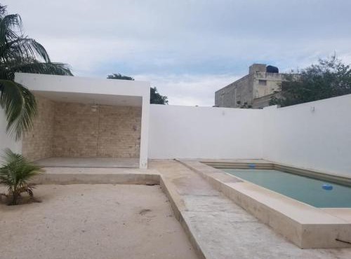Minimalist house with pool and patio